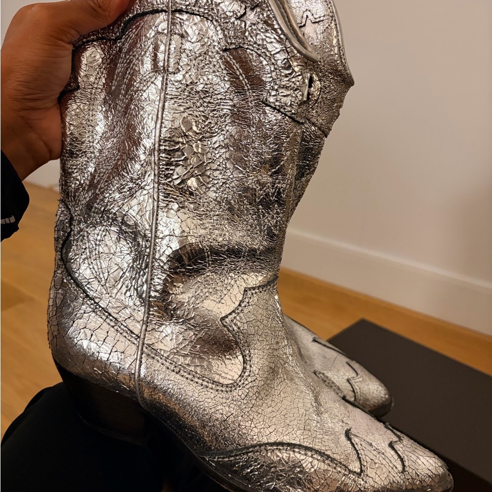 Silver Western-Style Women's Boots